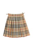 גילאי 3-14 חצאית פליסה בהדפס משבצות אייקוני BURBERRY