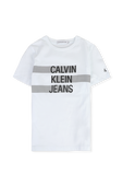 גילאי 4-16 חולצת לוגו טי CALVIN KLEIN