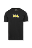 חולצת טי עם לוגו פאץ' בצבע שחור DIESEL