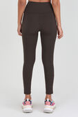 תמונת דוגמן אחורית של MK Monogram Print Leggings in Brown