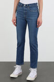 מכנסי קרופ ג'ינס 501 בשטיפה בינונית LEVI`S