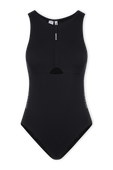 Front Zip Intense Power Swimsuit in Black CALVIN KLEIN