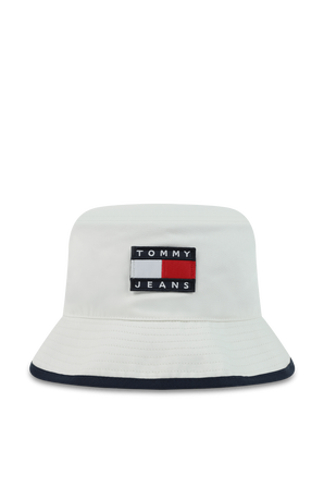 כובע באקט לבן עם לוגו TOMMY HILFIGER
