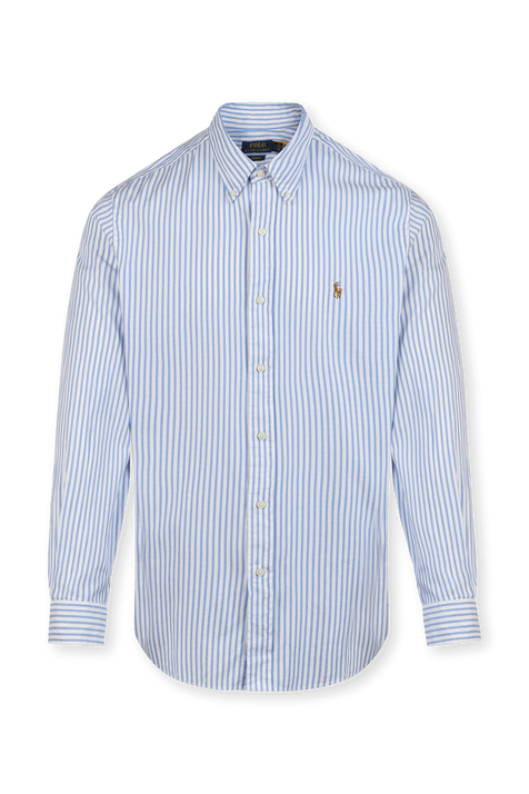 חולצת כותנה מכופתרת עם לוגו רקום POLO RALPH LAUREN