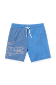 גילאי 4-12 מכנסי בגד ים בכחול LACOSTE KIDS