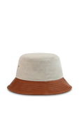 כובע באקט מכותנה ועור BALMAIN