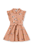 שמלת כפתורים מכותנת פופלין - גילאי 3-5 PETIT BATEAU