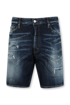 מכנסי דנים קצרים בגוון כחול משופשף DSQUARED2