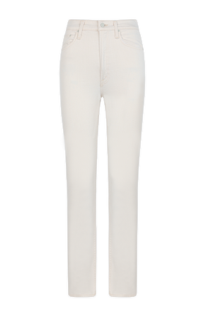 מכנסי ג'ינס סלים גבוהים ומתרחבים בגוון בז' MOTHER
