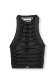 טופ ספורטיבי שחור עם רצועות אלסטיות בגב ALO YOGA