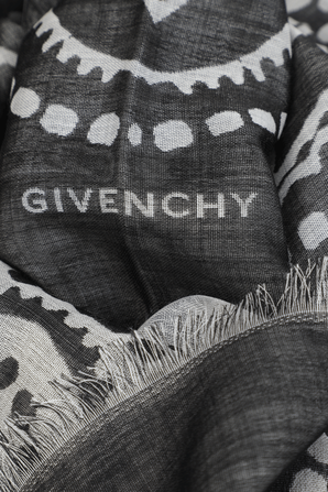 Print Silk Scarf in Black GIVENCHY
