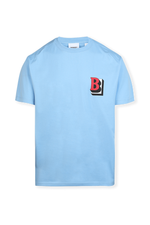 חולצת טי עם לוגו בצבע תכלת BURBERRY