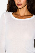 תמונת תקריב דוגמן של SHEER RIB LONG SLEEVE WIDE CREW