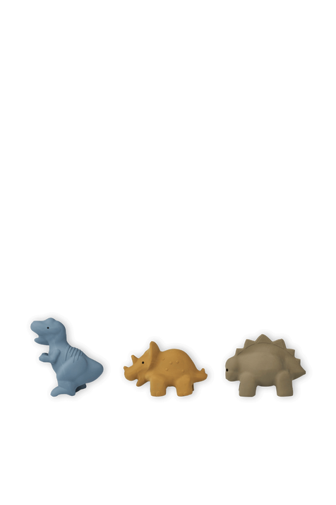 מארז שלושה צעצועים דינוזאורים בגווני חום וכחול LIEWOOD