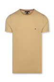 חולצת טי בגוון בז' עם לוגו רקום TOMMY HILFIGER