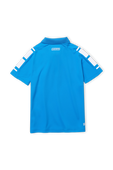 גילאי 4-16 חולצת פולו כחולה עם לוגו רקום LACOSTE KIDS