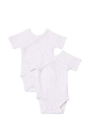 גילאי NB-12 חודשים מארז זוגי בגדי גוף קצרים בלבן PETIT BATEAU