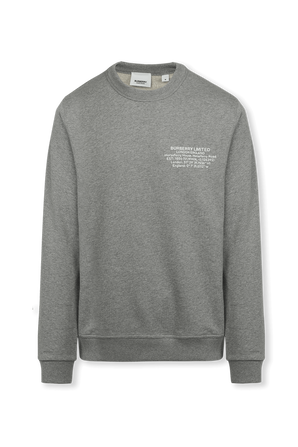 Location Print Cotton Sweatshirt in Grey BURBERRY