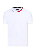 חולצת טי לבנה עם צווארון קולור-בלוק TOMMY HILFIGER
