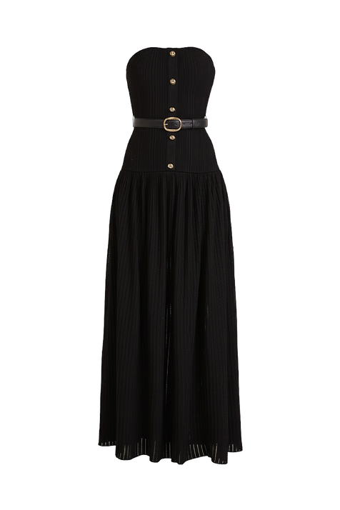 שמלת סריג סטרפלס