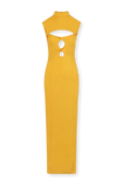 שמלת מקסי טוויסט צהובה