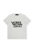 גילאי 4-6 חולצת טי לבנה עם לוגו VERSACE KIDS