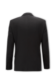 תמונה אחורית של Black Slim Fit Jacket in Virgin Wool