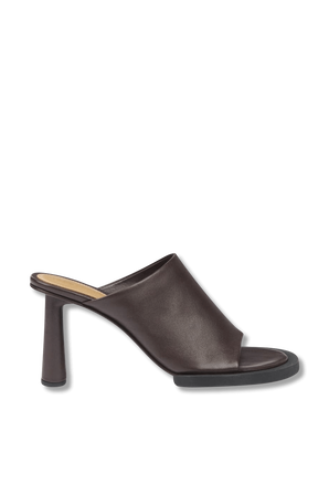 Les Mules Carres Ronds in Dark Brown JACQUEMUS