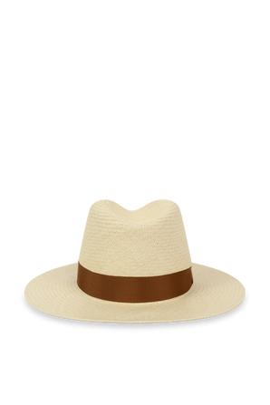 כובע קש רחב שוליים פנמה בגוון טבעי RAG & BONE
