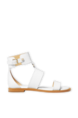 Leather Gladiator Sandal in White MICHAEL KORS