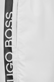 Dolphin Medium Length Swim Logo Shorts in White BOSS