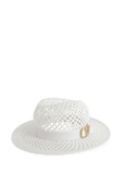 כובע רחב שוליים לבן באריגת יד VALENTINO GARAVANI