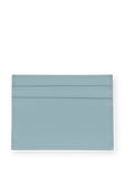 Pastel Blue Leather Card Holder with Rhinestone DG Logo DOLCE & GABBANA