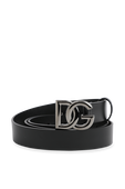 DG Logo Belt in Black Leather