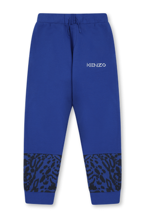 גילאי 10-12 מכנסי טרנינג ארוכים כחולים עם לוגו KENZO KIDS