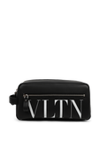תיק רחצה מעור שחור עם לוגו VALENTINO GARAVANI