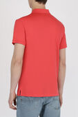 תמונת דוגמן אחורית של Slim Fit Stretch Mesh Polo Shirt in Red