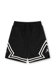 תמונה קידמית של גילאי 8-16 מכנסיים קצרים בשחור ולבן עם לוגו
