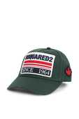 כובע בייסבול ירוק עם לוגו פאץ' DSQUARED2