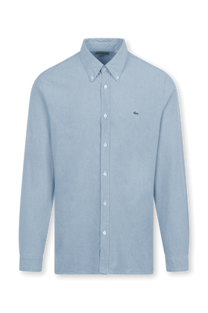 Slim Fit Cotton Shirt in Blue LACOSTE