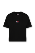 חולצת טי קצרה שחורה עם לוגו TOMMY HILFIGER