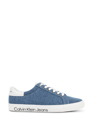 נעלי סניקרס נמוכות עם לוגו בכחול ולבן CALVIN KLEIN