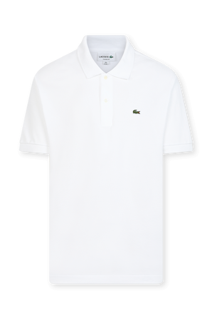 חולצת פולו לבנה עם לוגו רקום LACOSTE