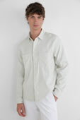  Relaxed-Fit Long Sleeve Button- Up