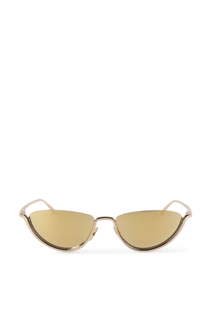 Metal Half-Rim Sunglasses in Gold BOTTEGA VENETA