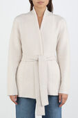 תמונת דוגמן קידמית של Belted Cardigan Coat in Oof White