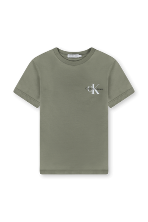 גילאי 4-16 חולצה ירוקה עם לוגו מונוגרמי CALVIN KLEIN