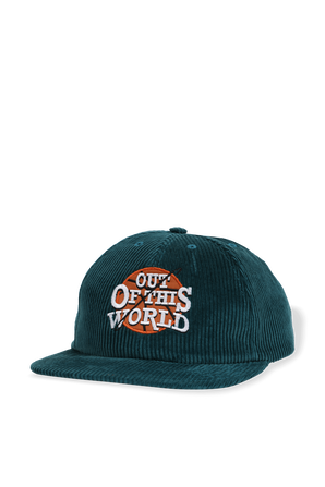 כובע מצחייה קורדרוי עם דוגמה ממותגת בגוון ירוק JUST DON