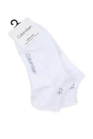 2 Pack White Casual Liner Socks CALVIN KLEIN