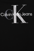 גילאי 4-16 חולצת טי שחורה עם כיתוב ממותג CALVIN KLEIN